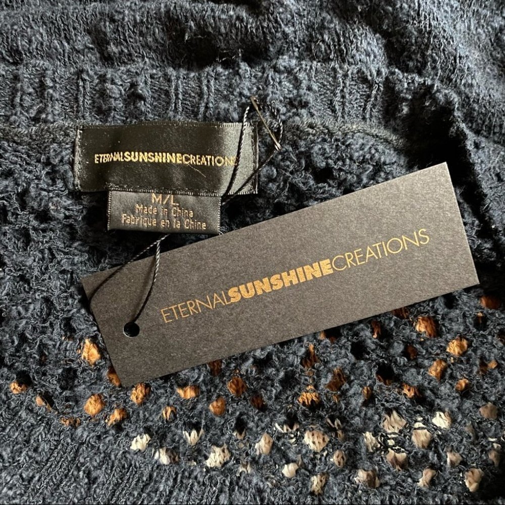 ETERNAL SUNSHINE 100% Cotton Mixed-Texture Long Sweater M/L - Picture 6 of 9